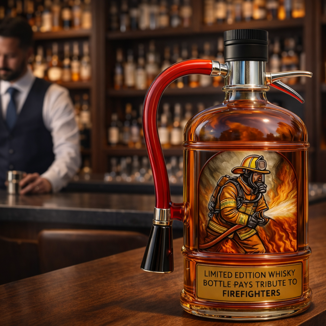 Bottiglia Whisky Decorativa - Design Estintore
